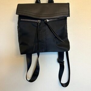 Botkier New York Backpack Purse Bag Black Leather Nylon